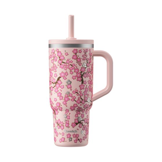 Travel Cup isotherme bouchon étanche - Flowers Pastel Rose