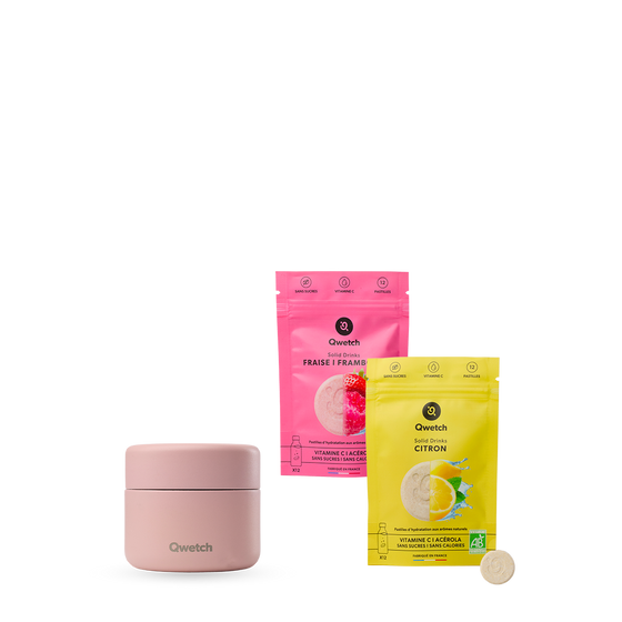 Kit Solid Drinks Fresa Frambuesa y Limón - Cuadro de rutina Pastel Rosa